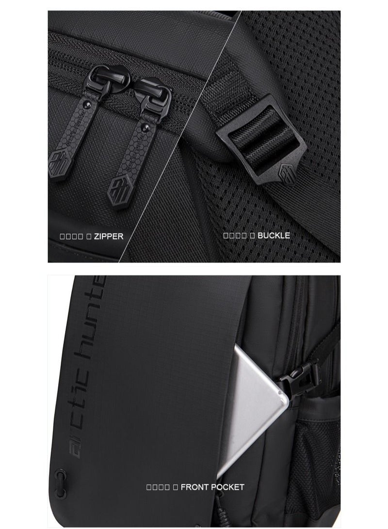 ARCTIC HUNTER Light Weight Premium Shoulder Backpack 15.6 inch Water Resistant Laptop Daypack for Men and Women, B00530, Black - Image 4